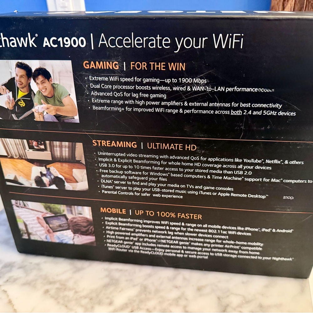 (NEW) NETGEAR Nighthawk AC1900 R6900v2 Smart Wi-Fi Router Gaming Streaming - Picture 5 of 10